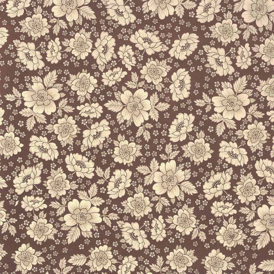 Brown Floral Print Italian Paper ~ Carta Varese Italy